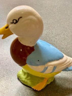 Vintage Ceramic Duck Resembles Mr Drake Puddle Duck Beatrix Potter